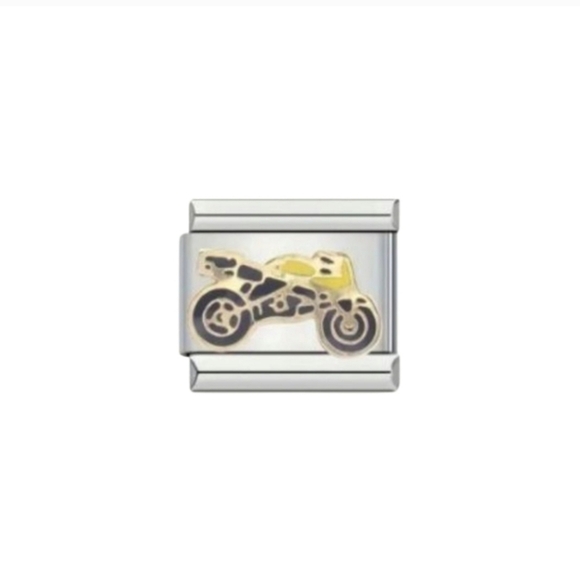 Composable Charm Motorcycle Link  Italian Charm Bracelet DIY Nomination Jewelry‎ - Picture 1 of 11